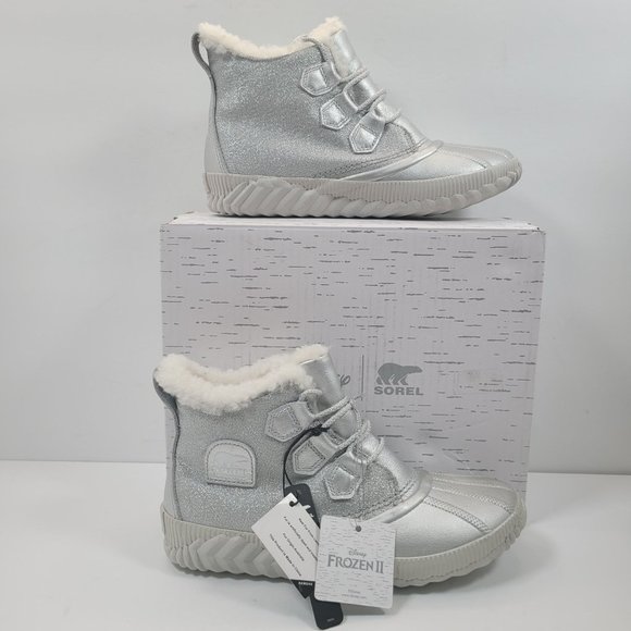 Sorel x Disney Frozen Out N About Women's Silver Boots US Size 7.5 - Picture 1 of 11